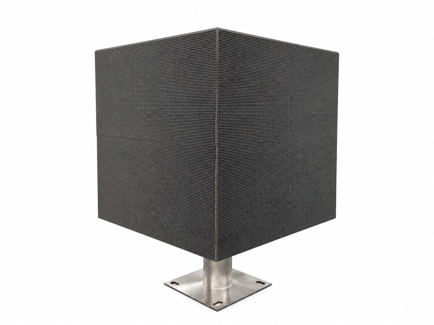 LED cube on pedestal mount