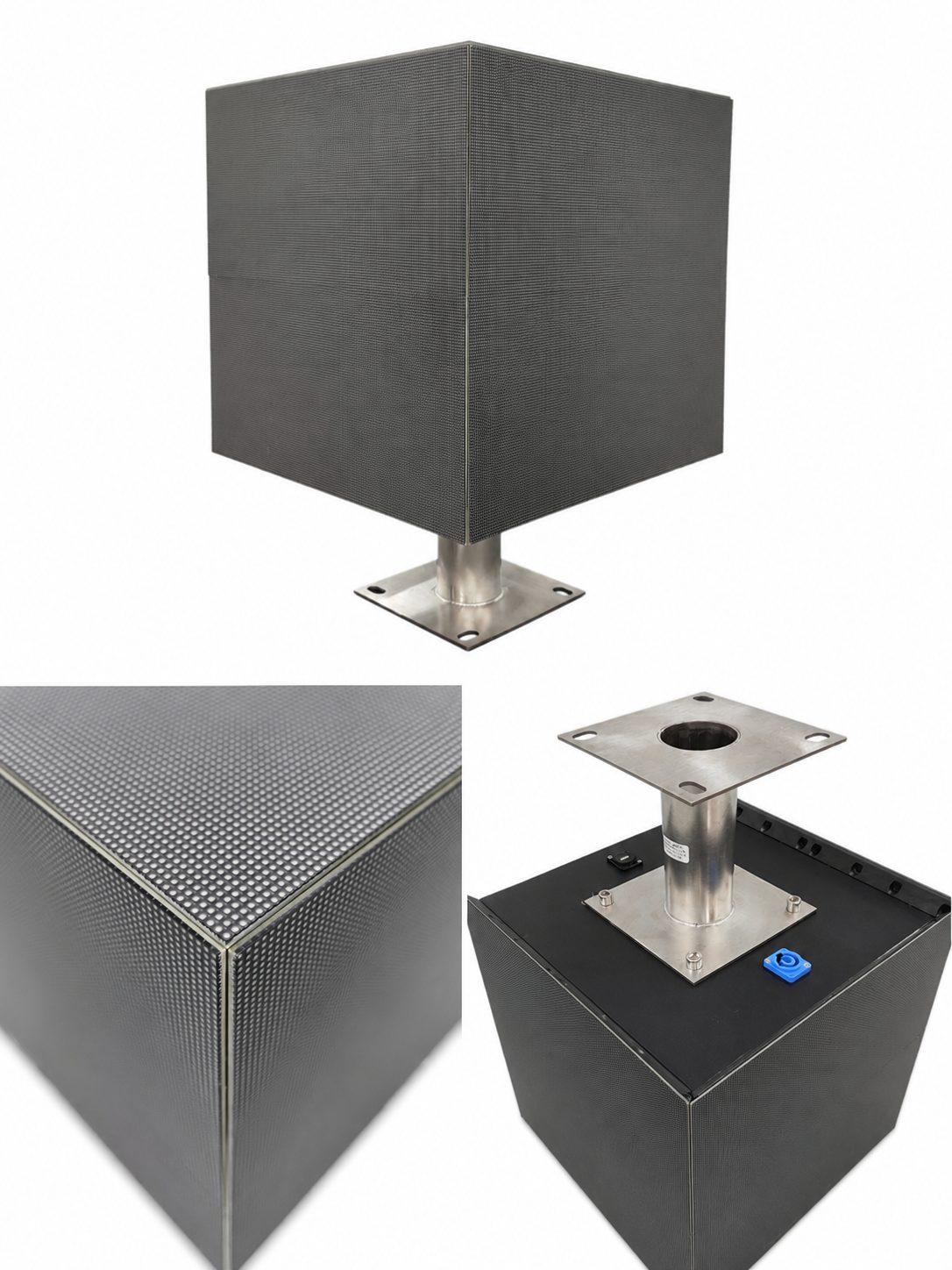 LED cube — multiple views