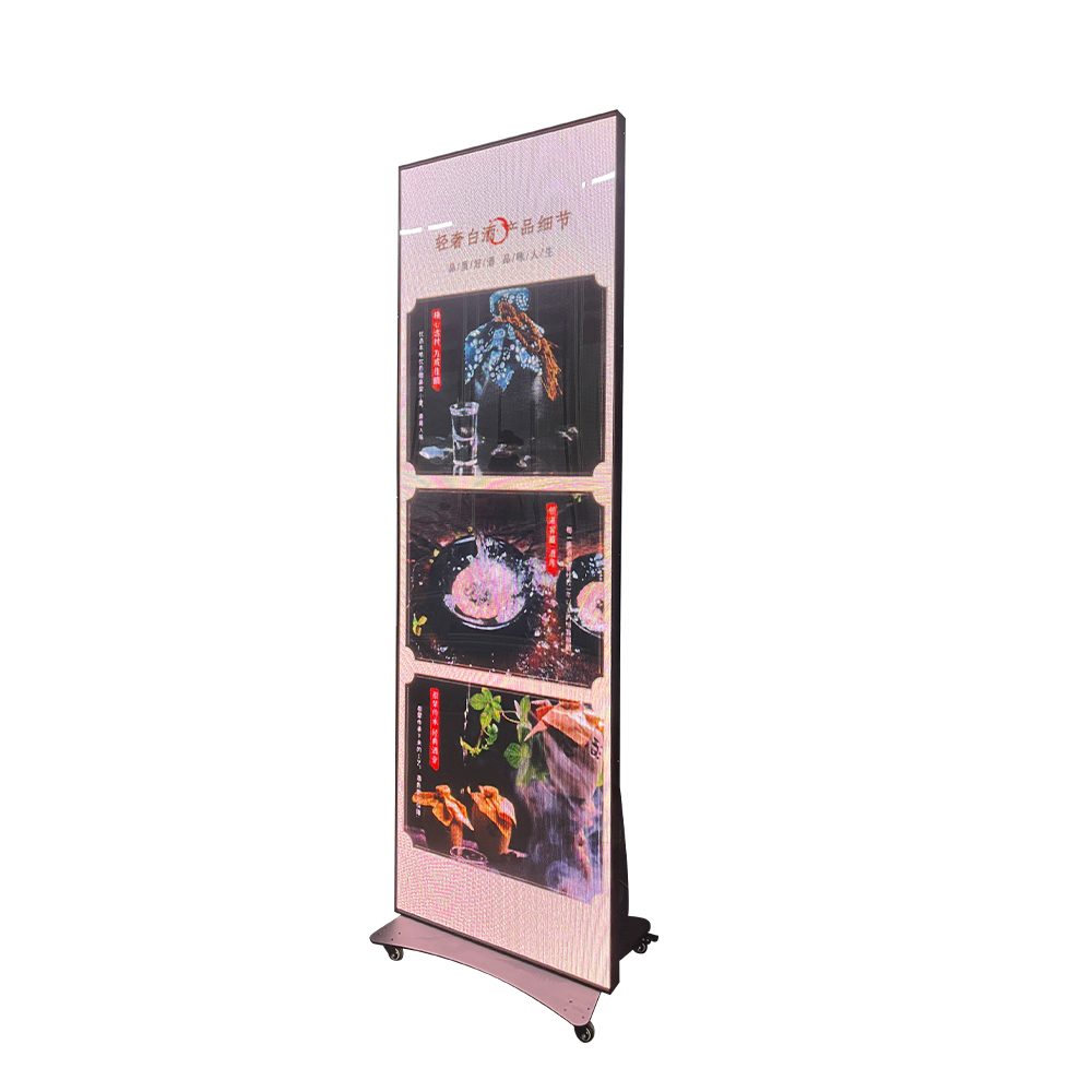 LED poster showing menu content