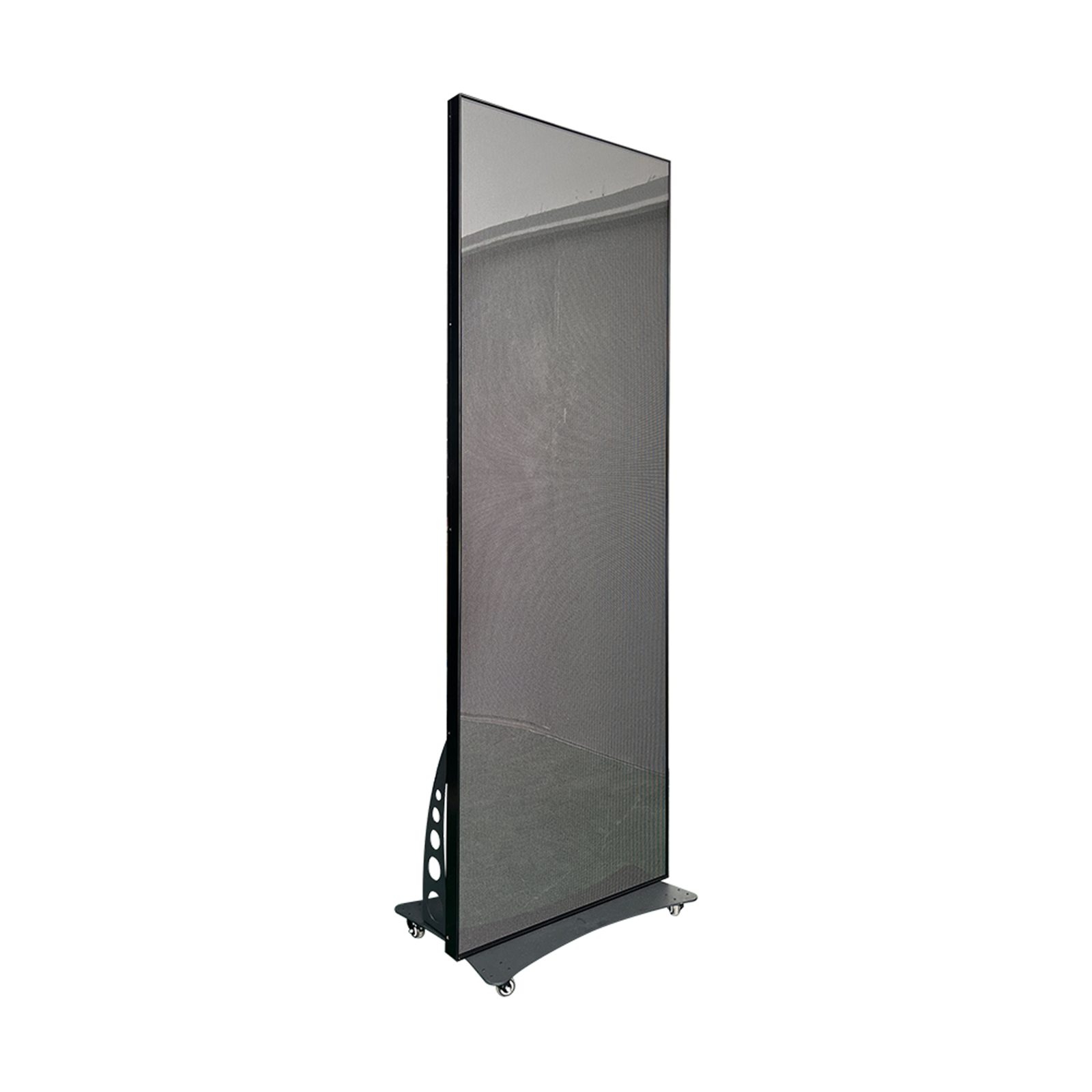 LED poster on wheeled stand