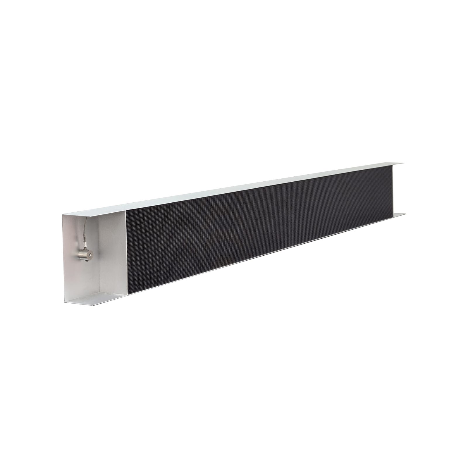 LED ticker bar — full length angled view